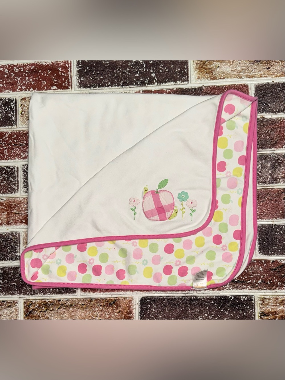 HTF Vintage Gymboree 2006 An Apple A Day baby blanket girls